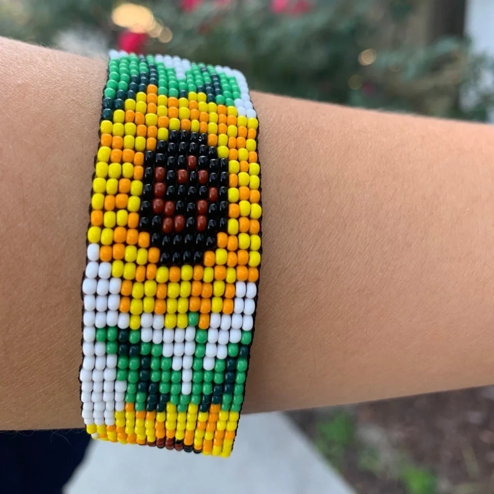 Sunflowers chaquira bracelet handmade jewe…